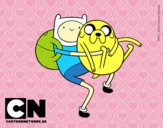 Finn y Jake abrazados