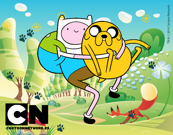 Finn y Jake abrazados