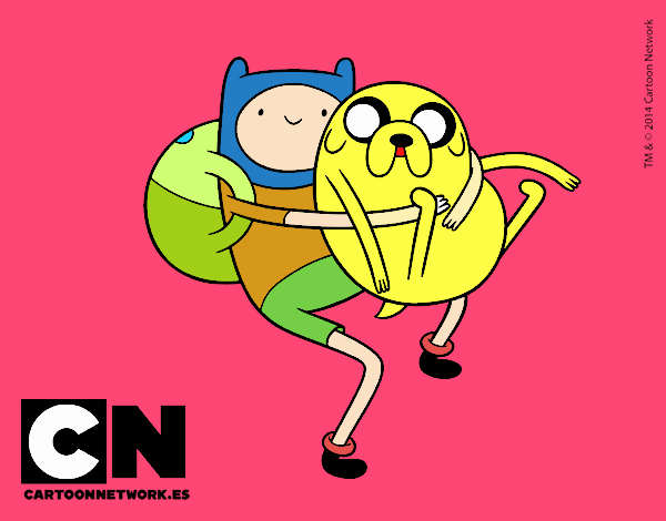 Finn y Jake abrazados