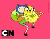 Finn y Jake abrazados