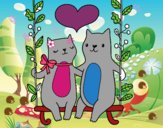 Gatitos enamorados