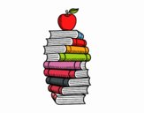 Libros y manzana