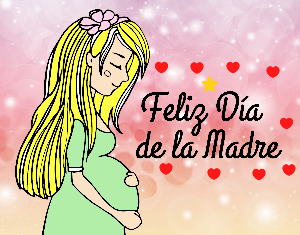 Mamá embarazada en el día de la madre