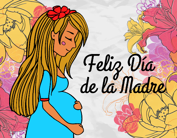 Mamá embarazada en el día de la madre