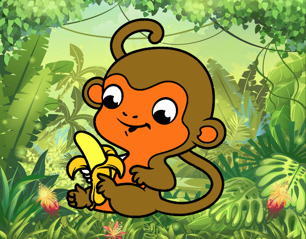 Monito con plátano