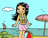 Niña en la playa