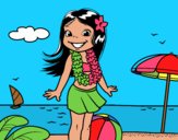 Niña en la playa