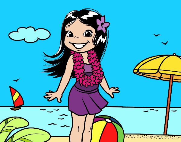 Niña en la playa