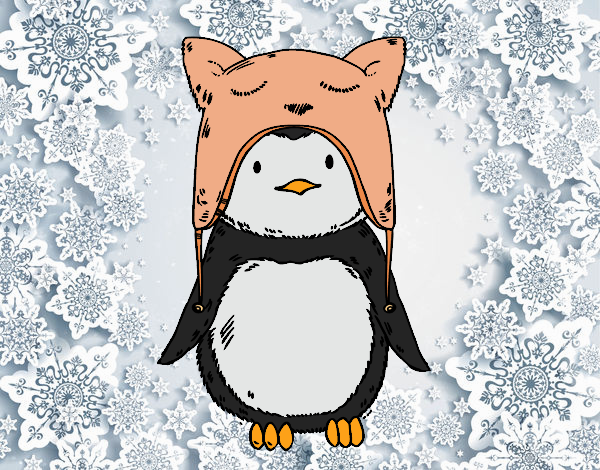 Pingüino con gorrito divertido