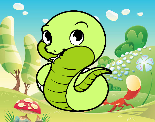 serpiente bebe fiore