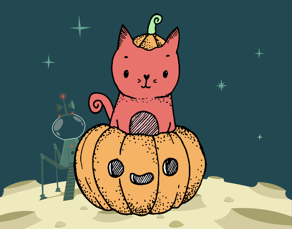 Un gatito de Halloween