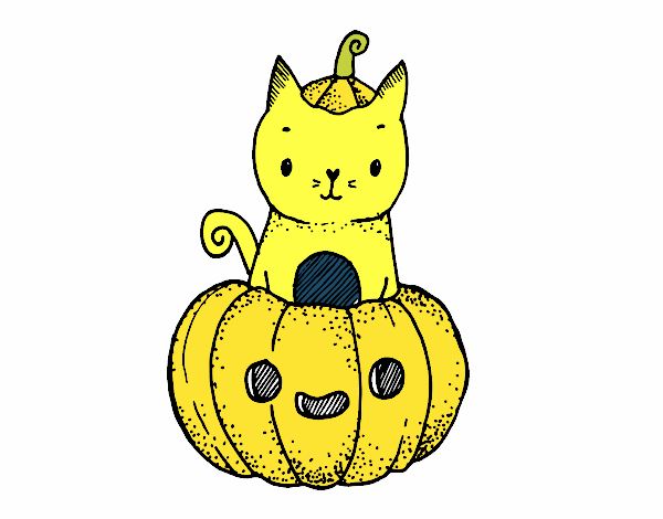 Un gatito de Halloween