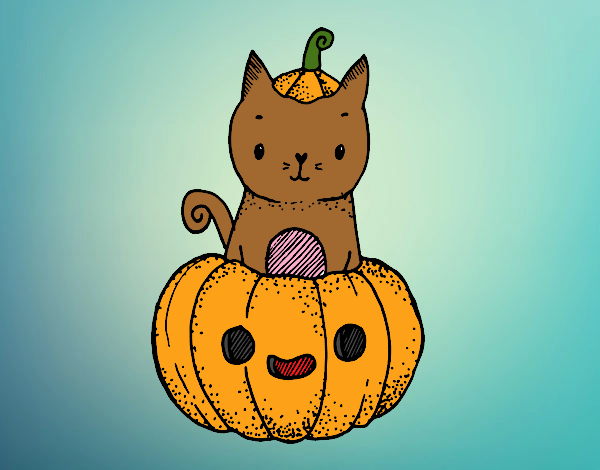 Un gatito de Halloween