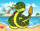 Una serpiente de cascabel