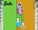 Barbie con cazadora de cuadros