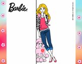 Barbie con cazadora de cuadros