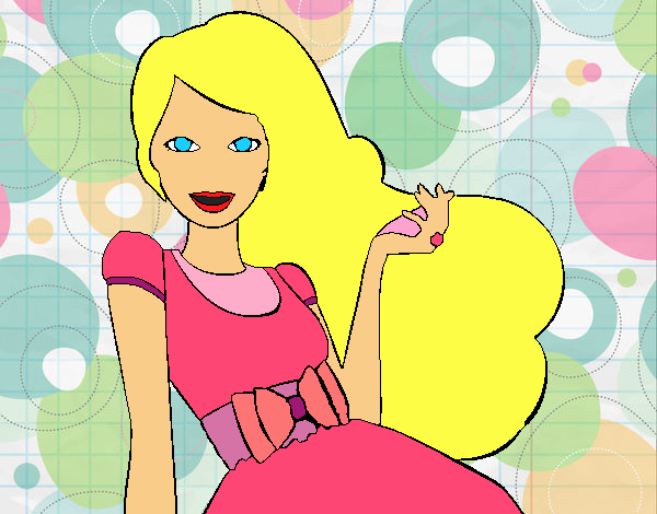 Barbie con su vestido con lazo