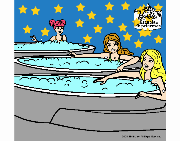 Barbie y sus amigas en el jacuzzi