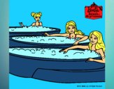 Barbie y sus amigas en el jacuzzi