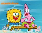 Bob Esponja y Patricio en bañador