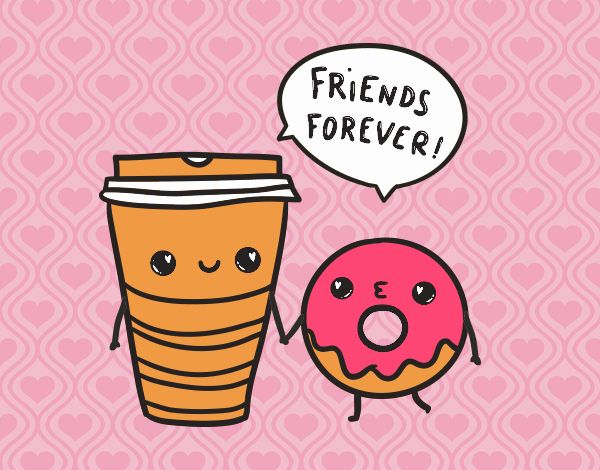 El café y el donut los mejores amigos💝