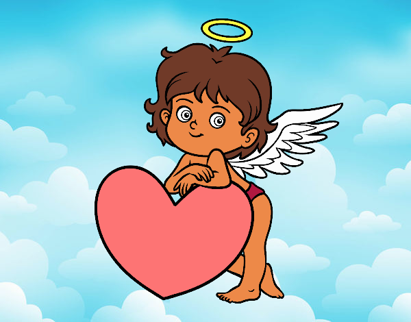 Cupido y un corazón