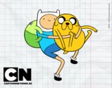 Finn y Jake abrazados