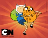 Finn y Jake abrazados