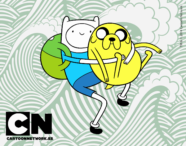 Finn y Jake abrazados