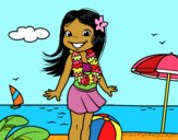 Niña en la playa