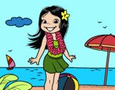 Niña en la playa