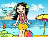 Niña en la playa