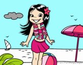 Niña en la playa