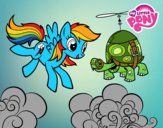 Rainbow Dash y la tortuga tanque