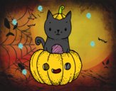 Un gatito de Halloween