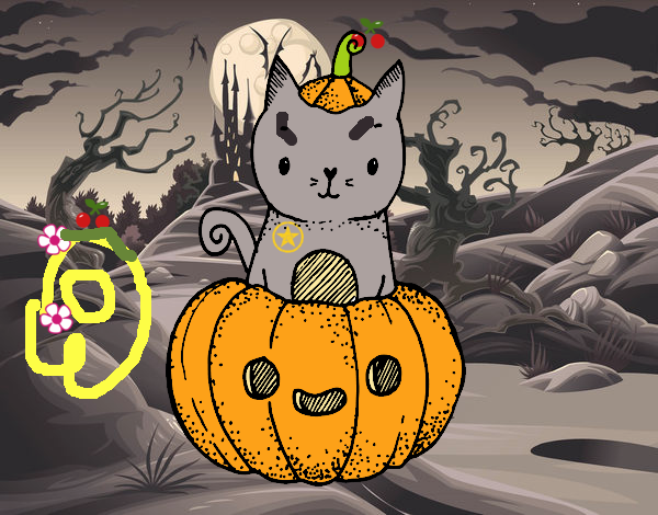 Un gatito de Halloween