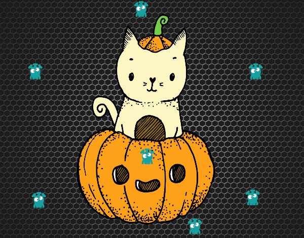 Un gatito de Halloween