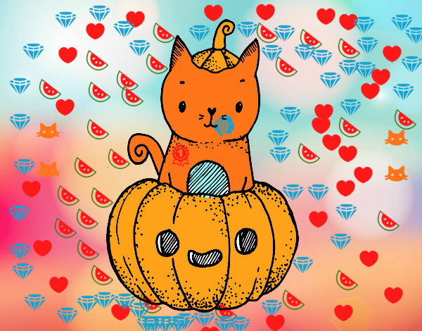 Un gatito de Halloween