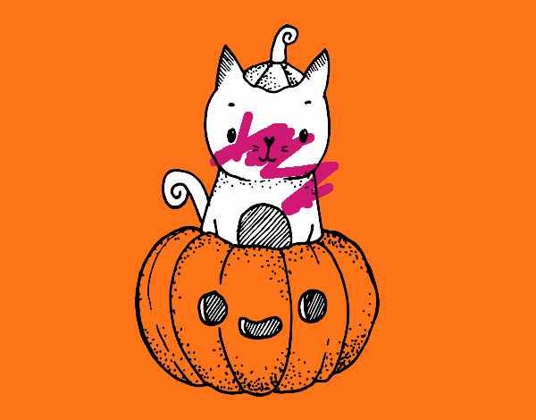 Un gatito de Halloween