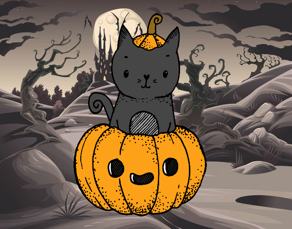 Un gatito de Halloween