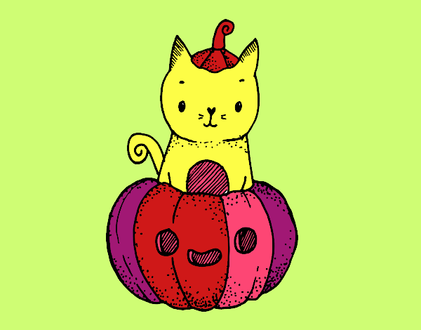 Un gatito de Halloween