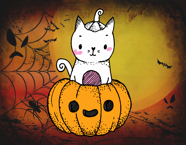 Un gatito de Halloween