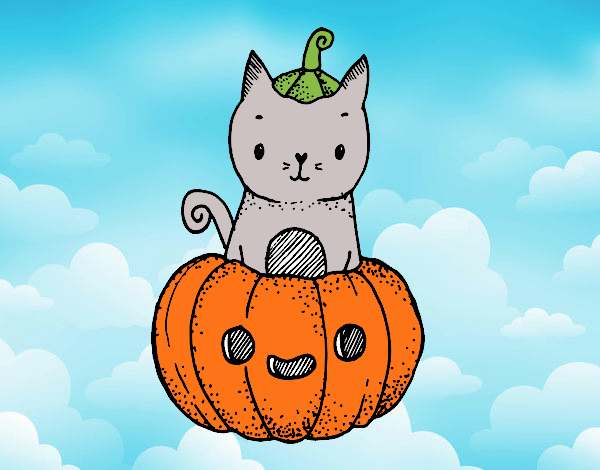 Un gatito de Halloween