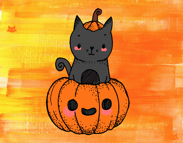 Un gatito de Halloween