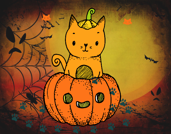 Un gatito de Halloween