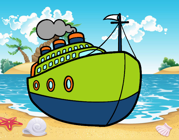 Barco colorido en la playa