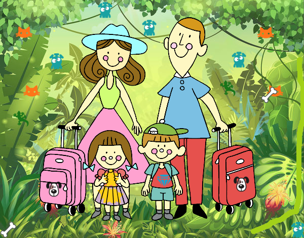Familia de vacaciones selva