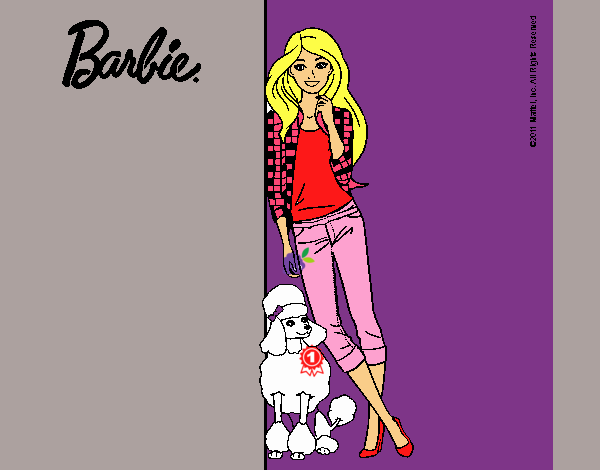 dibujo de danna y hoy les presento a BARBIE Y SU PERRITO MODELO