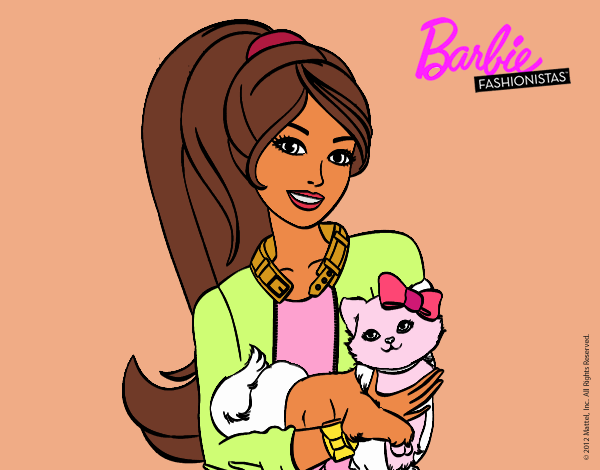 Barbie con su linda gatita