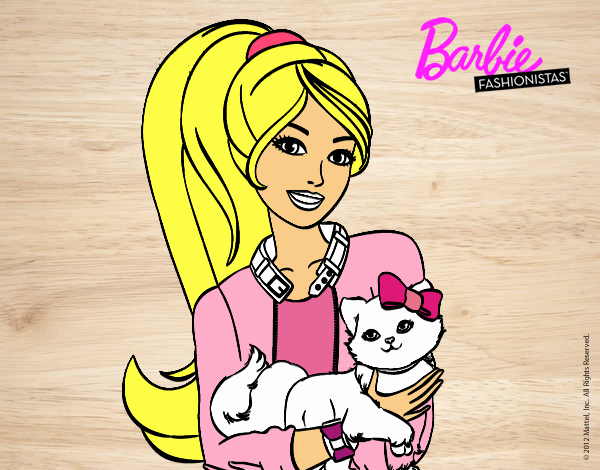 Barbie con su linda gatita